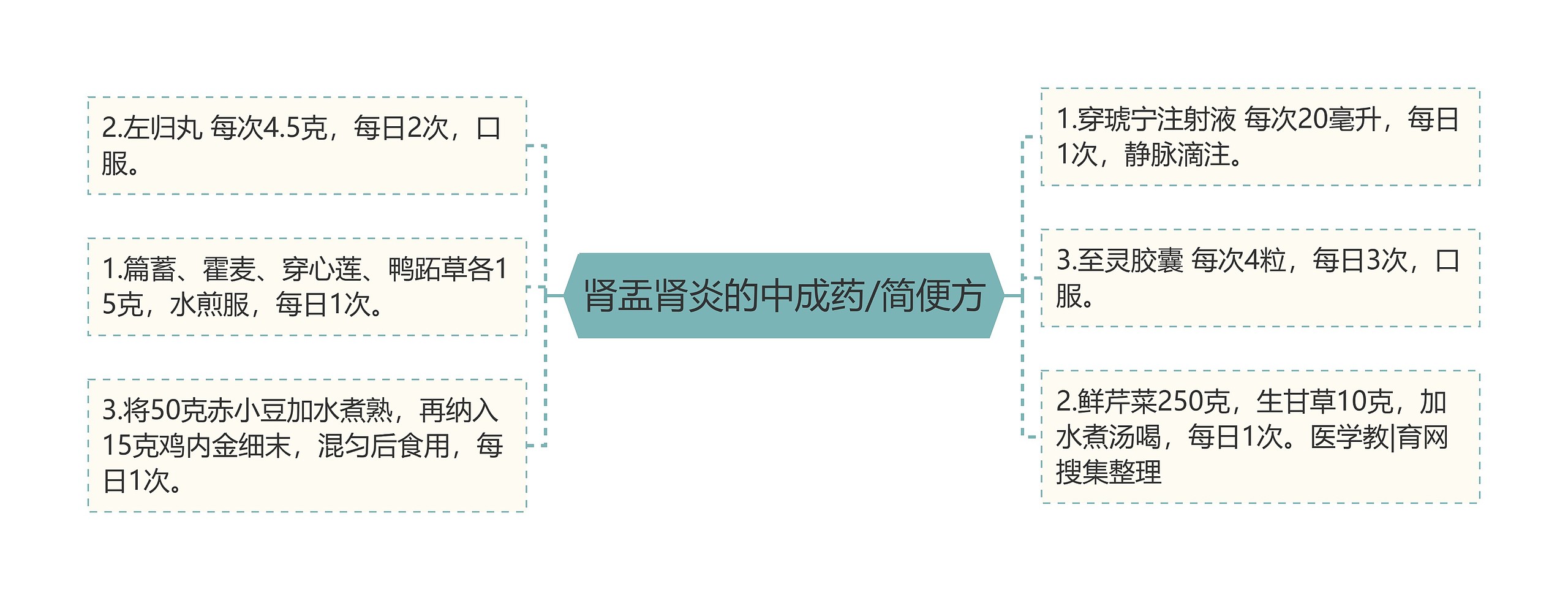 肾盂肾炎的中成药/简便方思维导图