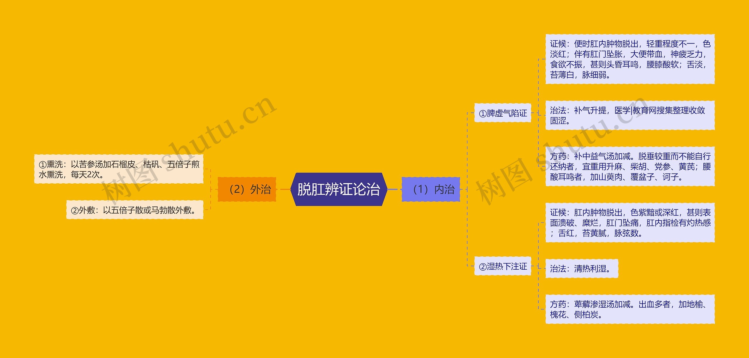 脱肛辨证论治思维导图