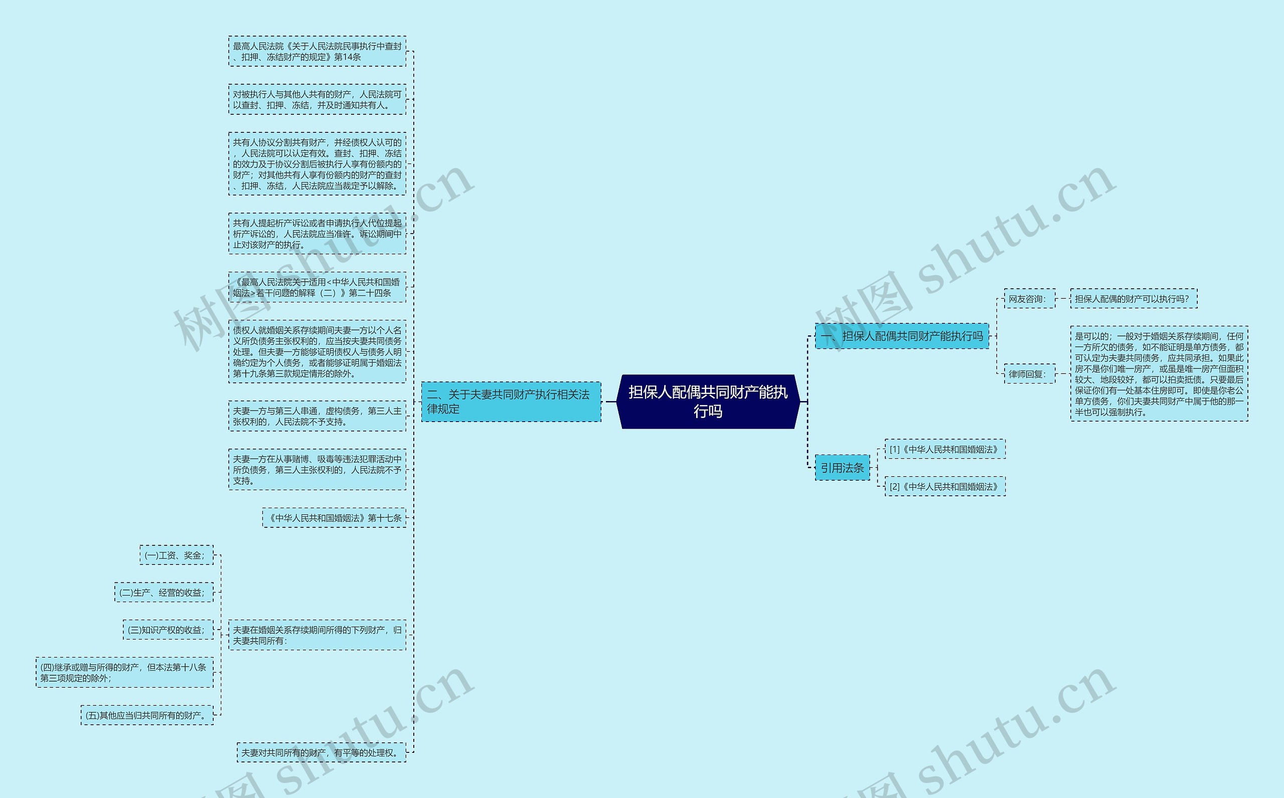 担保人配偶共同财产能执行吗思维导图