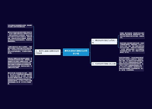 摩托车逆向行驶扣几分罚多少钱