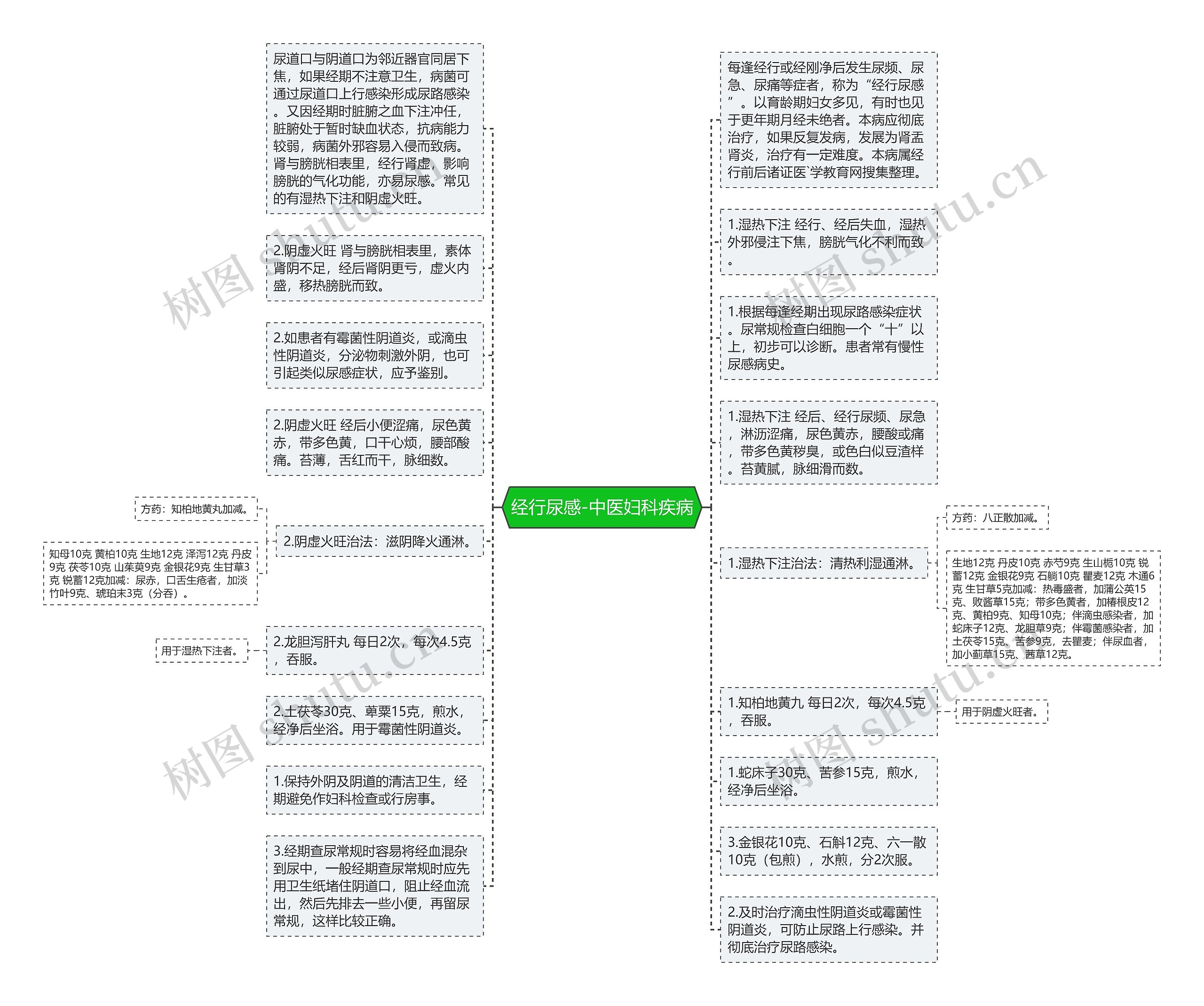 经行尿感-中医妇科疾病思维导图