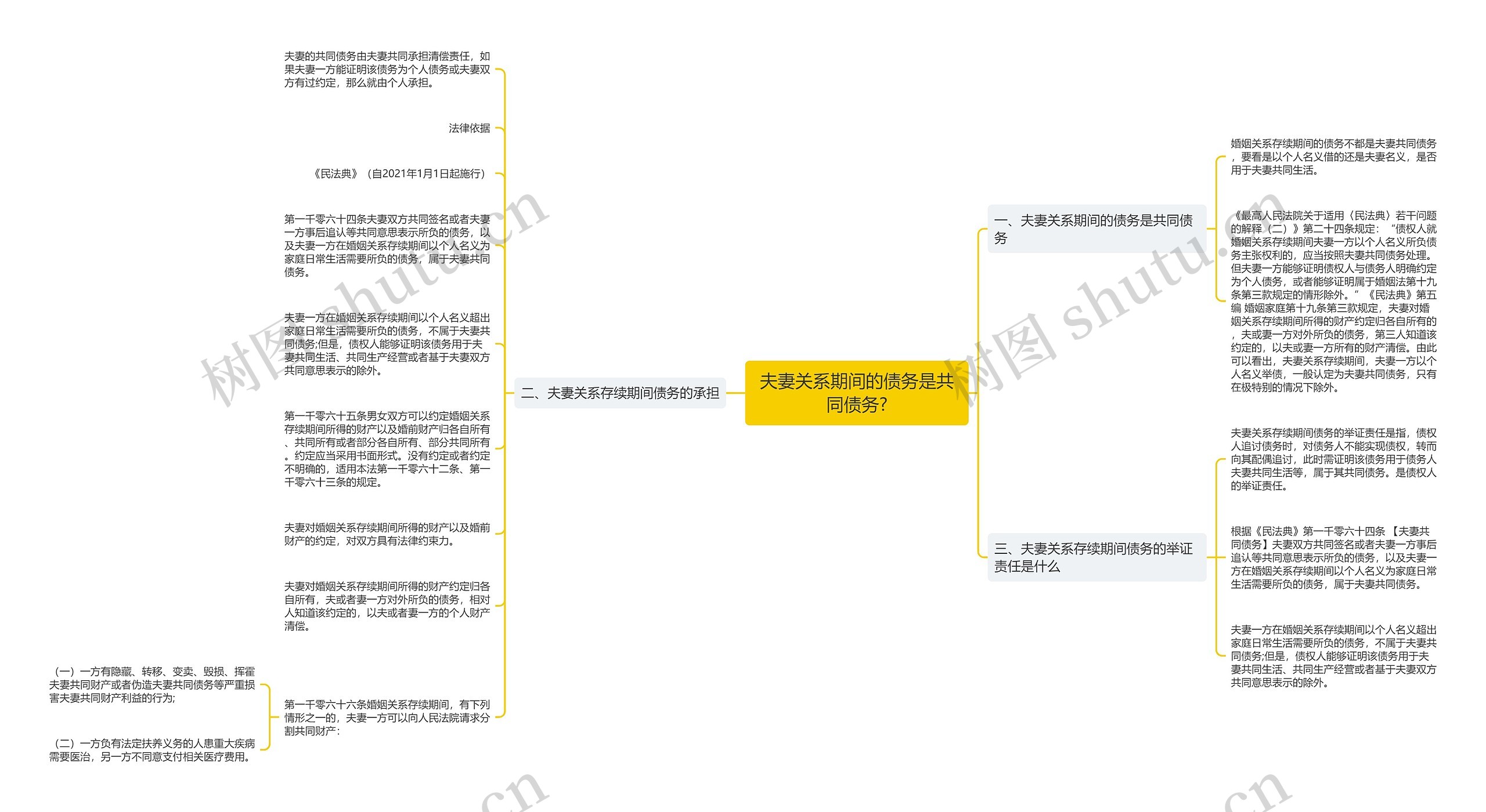 夫妻关系期间的债务是共同债务?思维导图