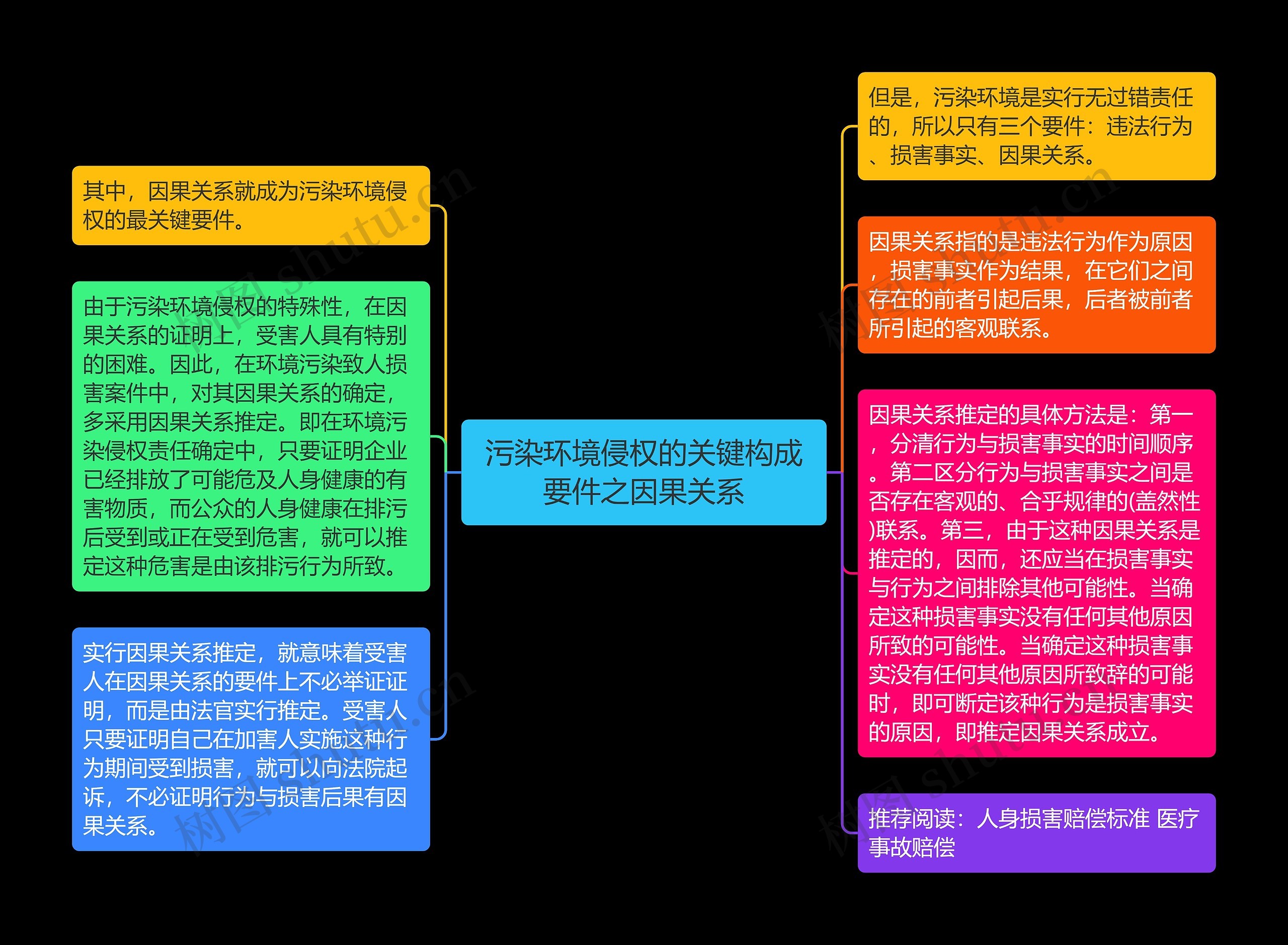 污染环境侵权的关键构成要件之因果关系思维导图