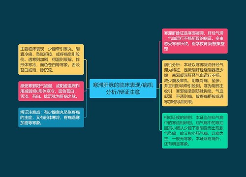 寒滞肝脉的临床表现/病机分析/辩证注意