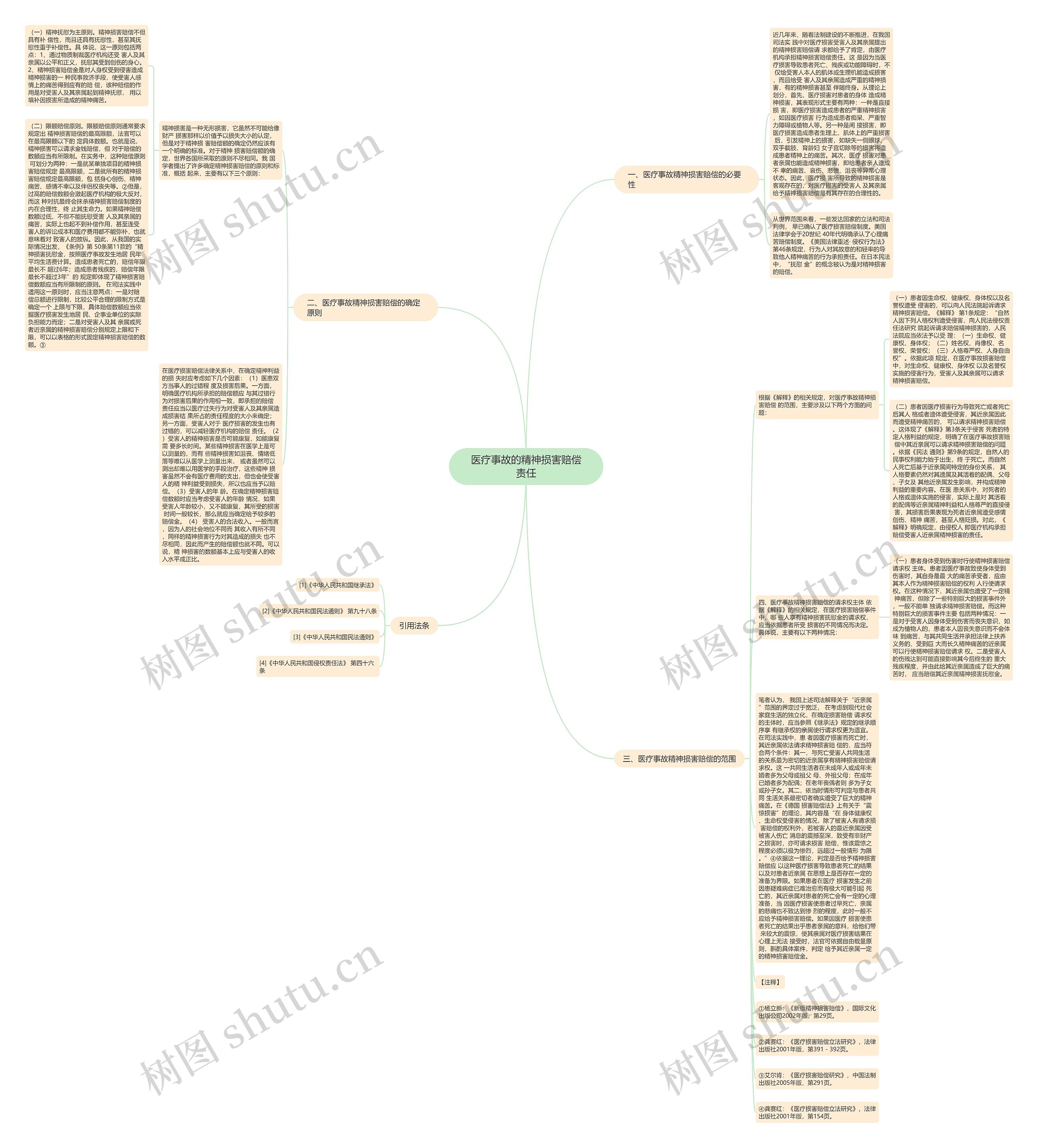 医疗事故的精神损害赔偿责任思维导图