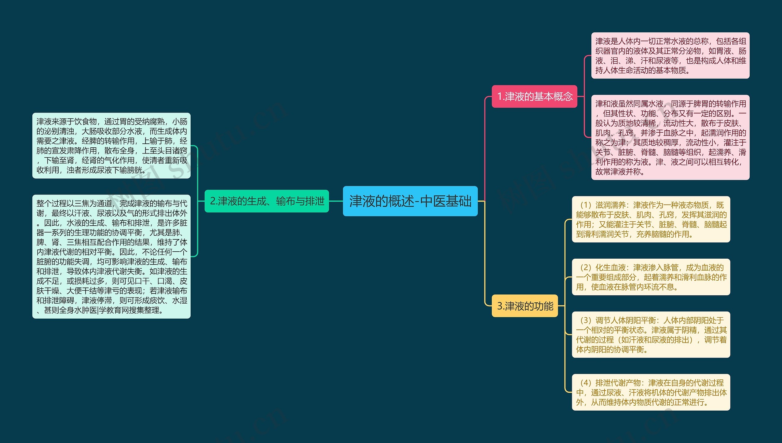 津液的概述-中医基础思维导图