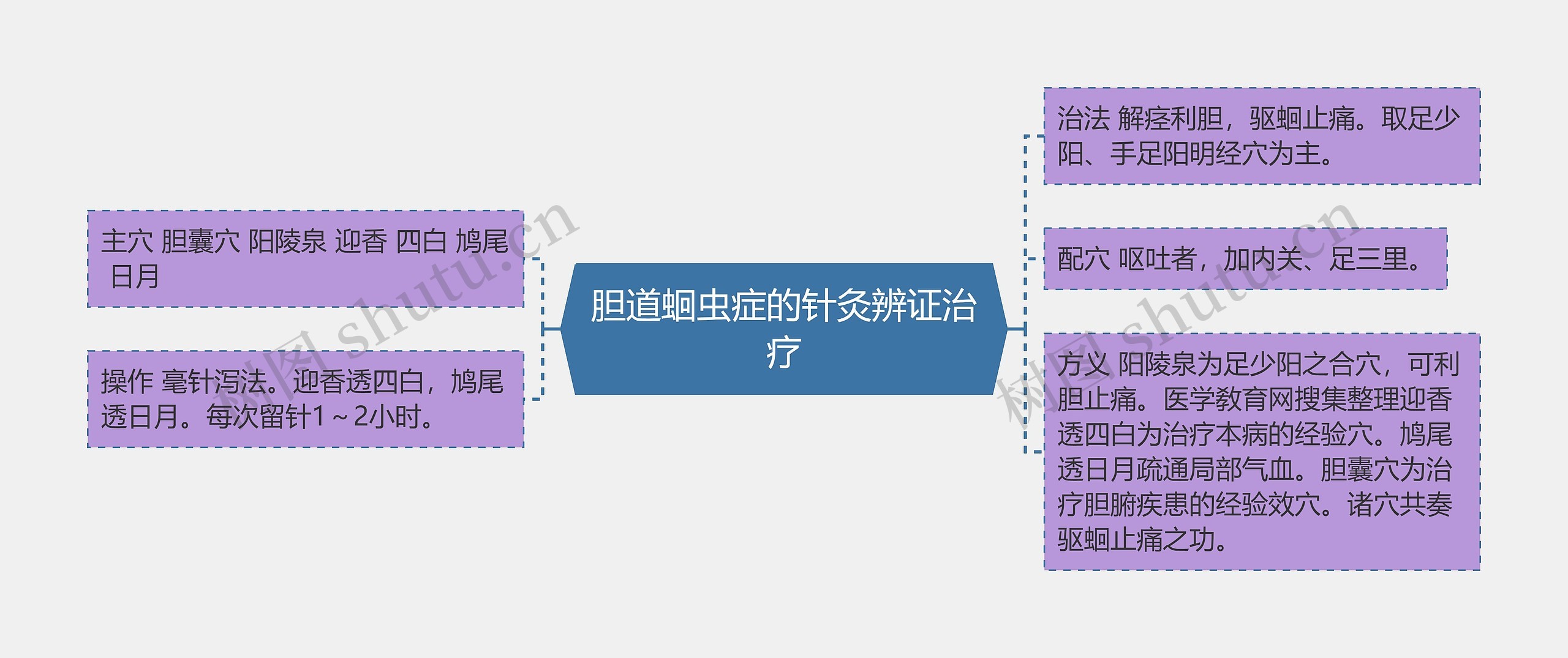 胆道蛔虫症的针灸辨证治疗思维导图