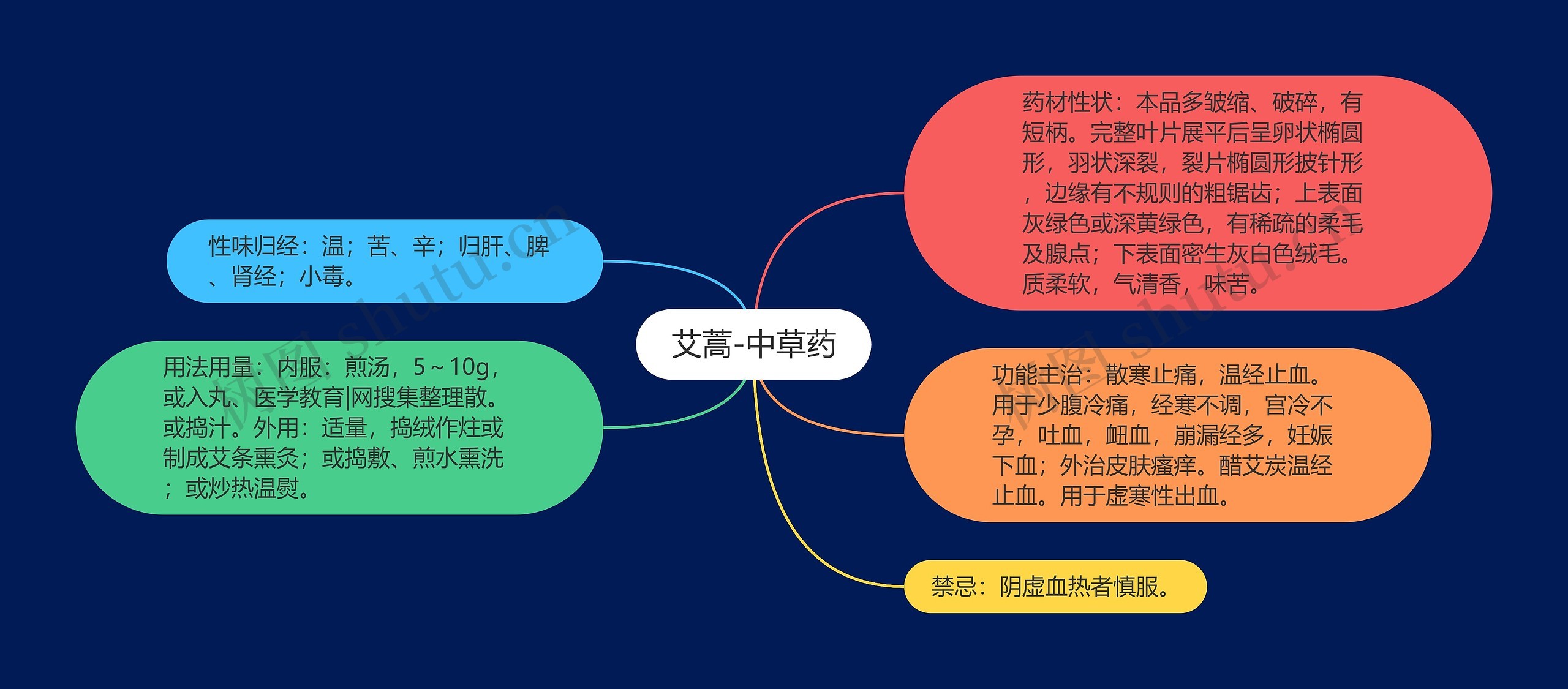 艾蒿-中草药思维导图