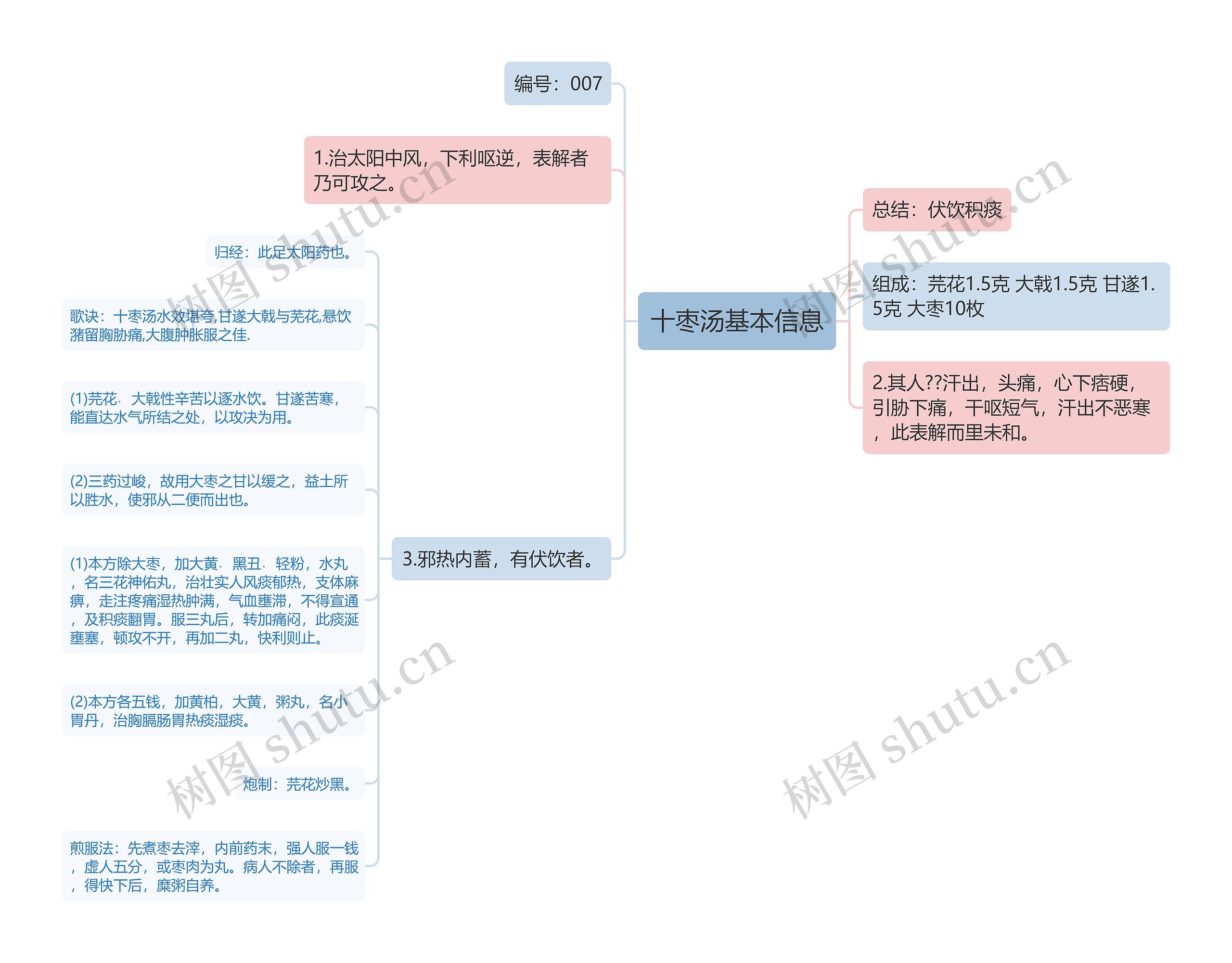 十枣汤基本信息思维导图