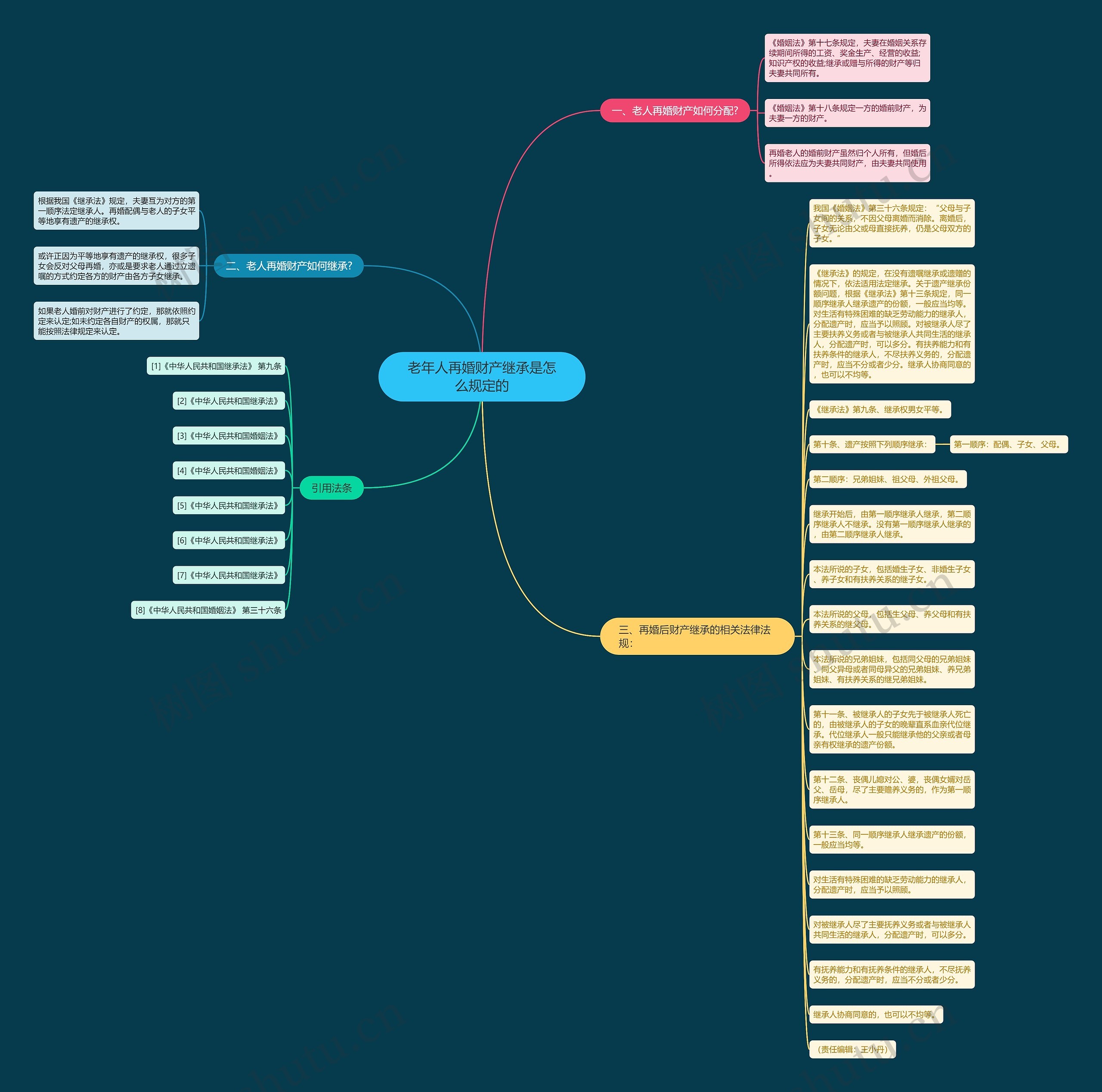 老年人再婚财产继承是怎么规定的思维导图