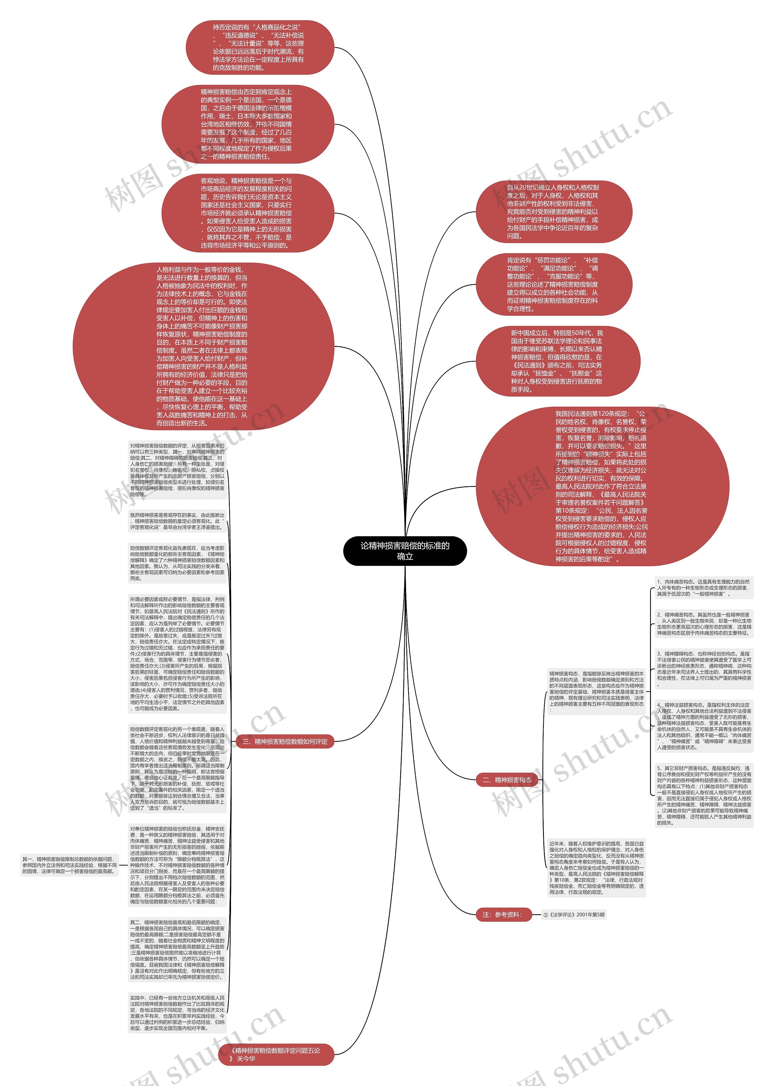 论精神损害赔偿的标准的确立思维导图
