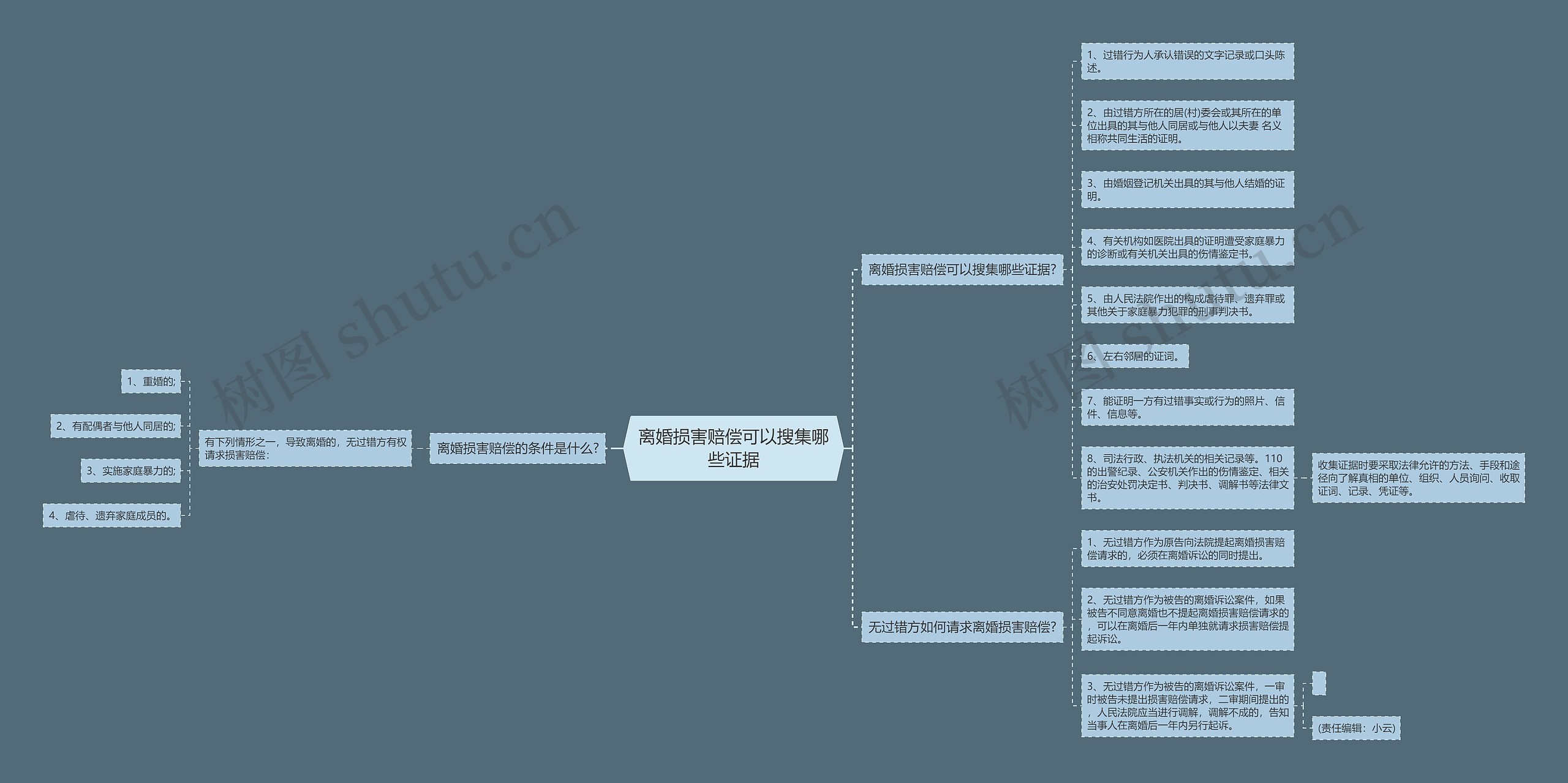 离婚损害赔偿可以搜集哪些证据思维导图