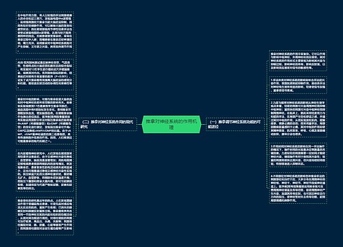 推拿对神经系统的作用机理