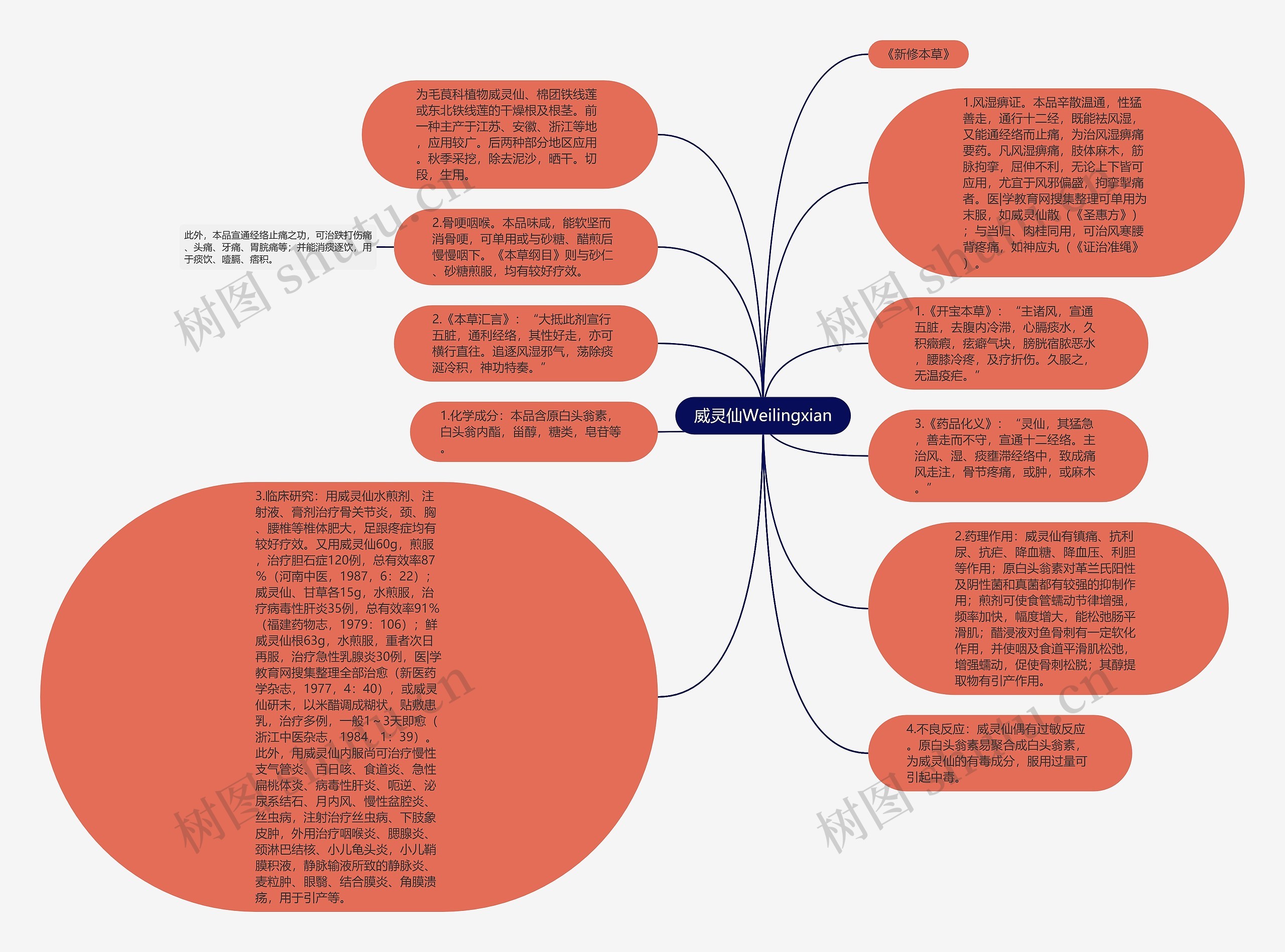 威灵仙Weilingxian思维导图