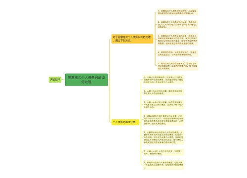 恶意拖欠个人债务纠纷如何处理