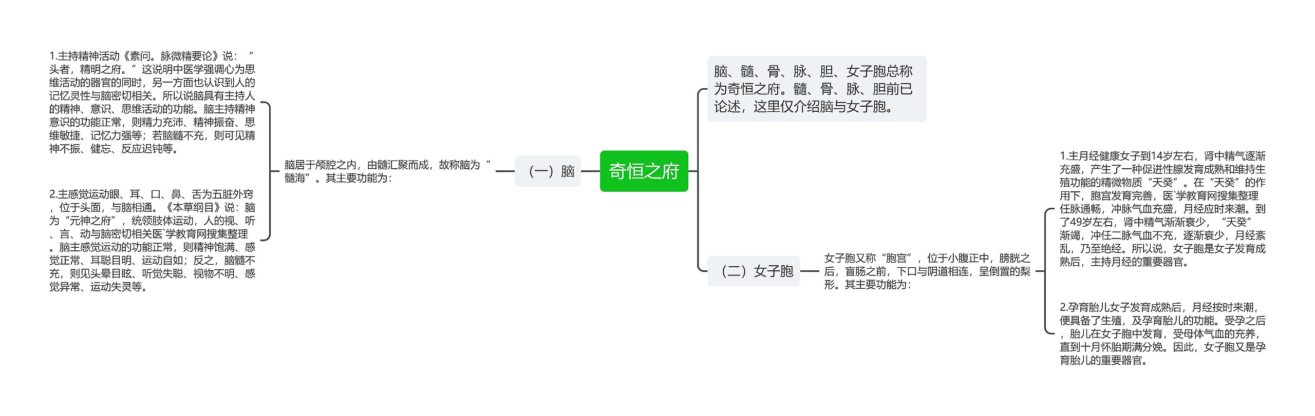 奇恒之府思维导图