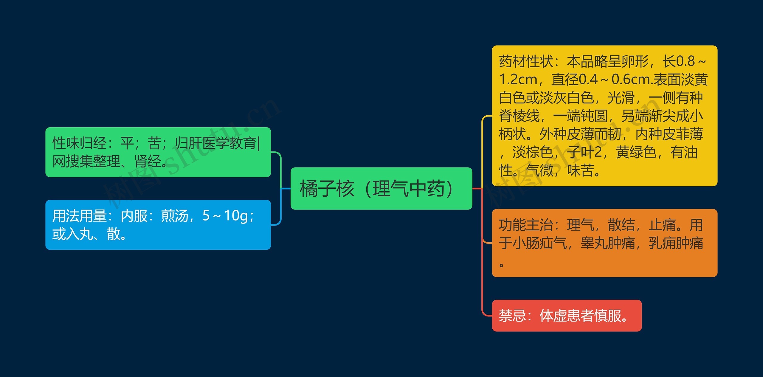 橘子核（理气中药）思维导图