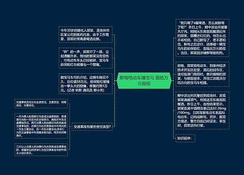 醉驾电动车撞宝马 面临万元赔偿