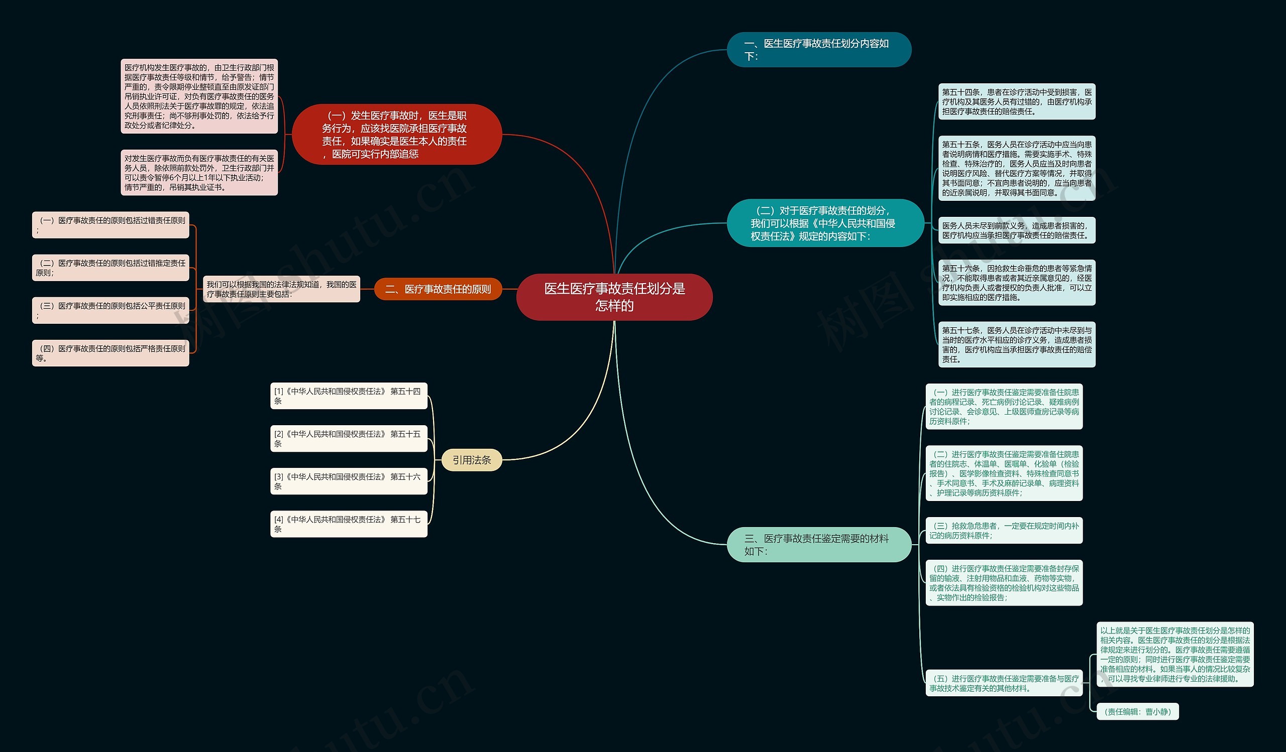 医生医疗事故责任划分是怎样的思维导图