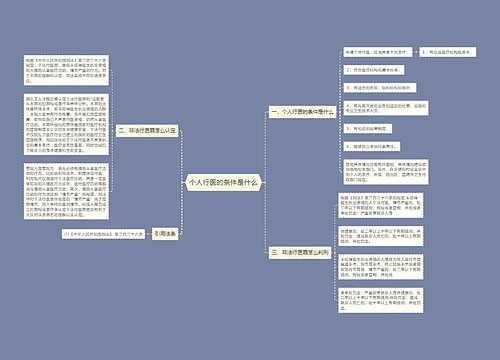 个人行医的条件是什么