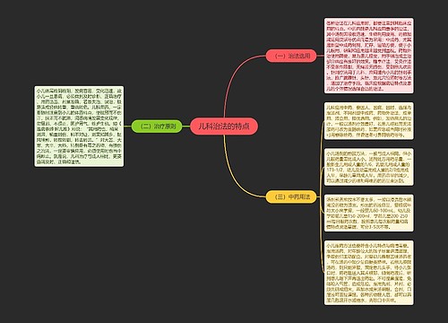 儿科治法的特点