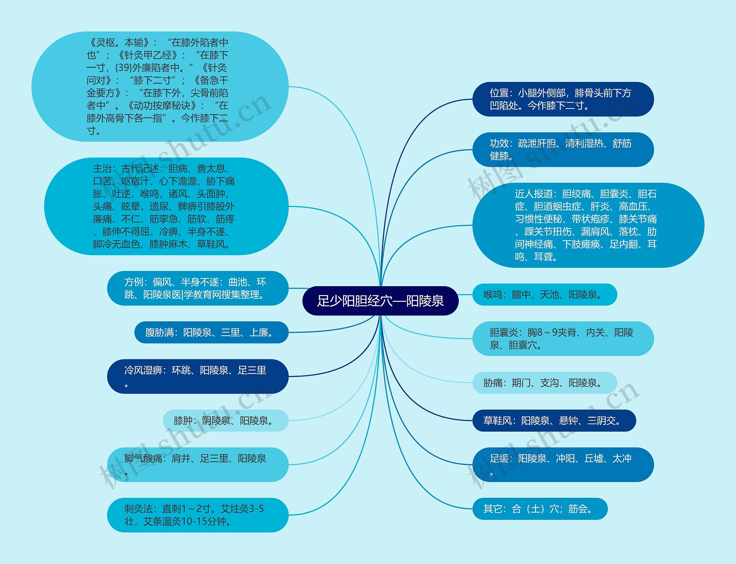 足少阳胆经穴—阳陵泉思维导图