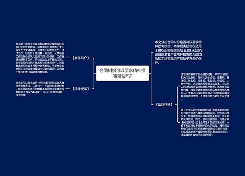 合同纠纷可以要求精神损害赔偿吗?