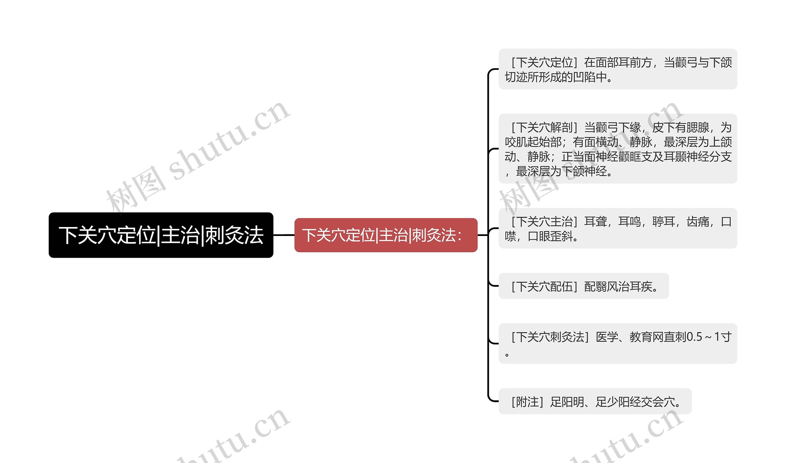 下关穴定位|主治|刺灸法思维导图