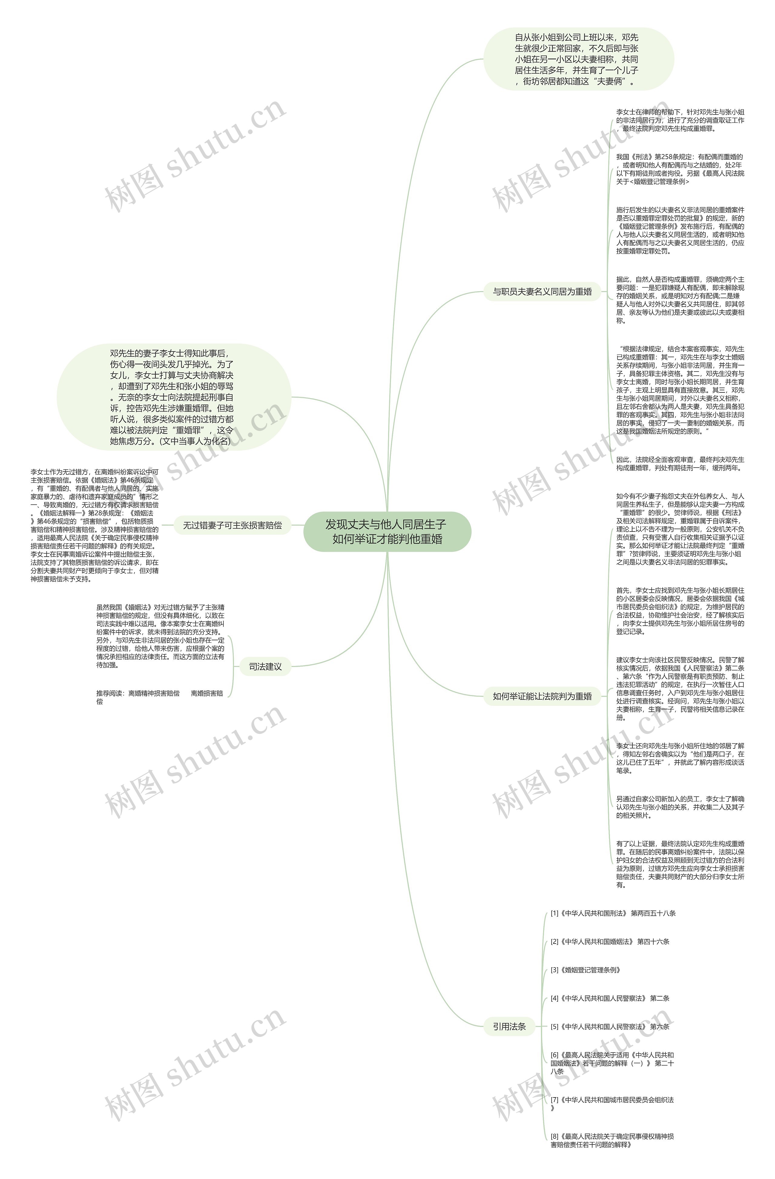 发现丈夫与他人同居生子 如何举证才能判他重婚思维导图