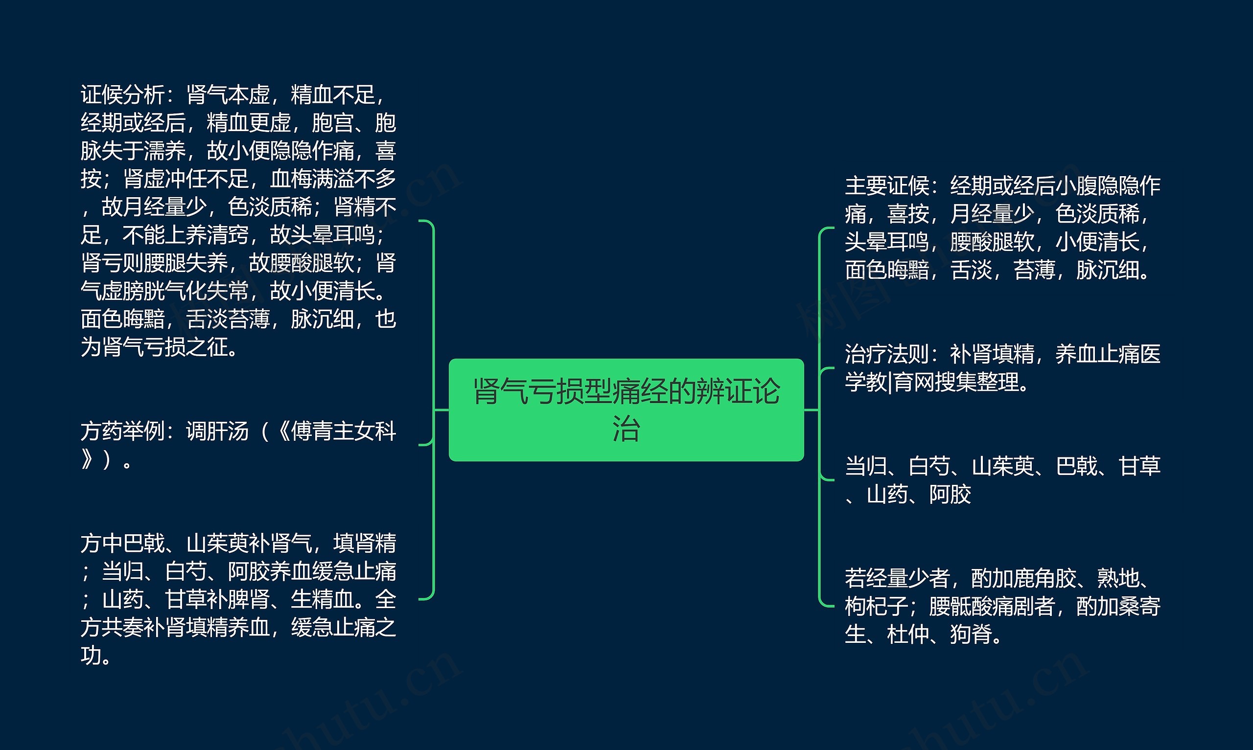 肾气亏损型痛经的辨证论治思维导图