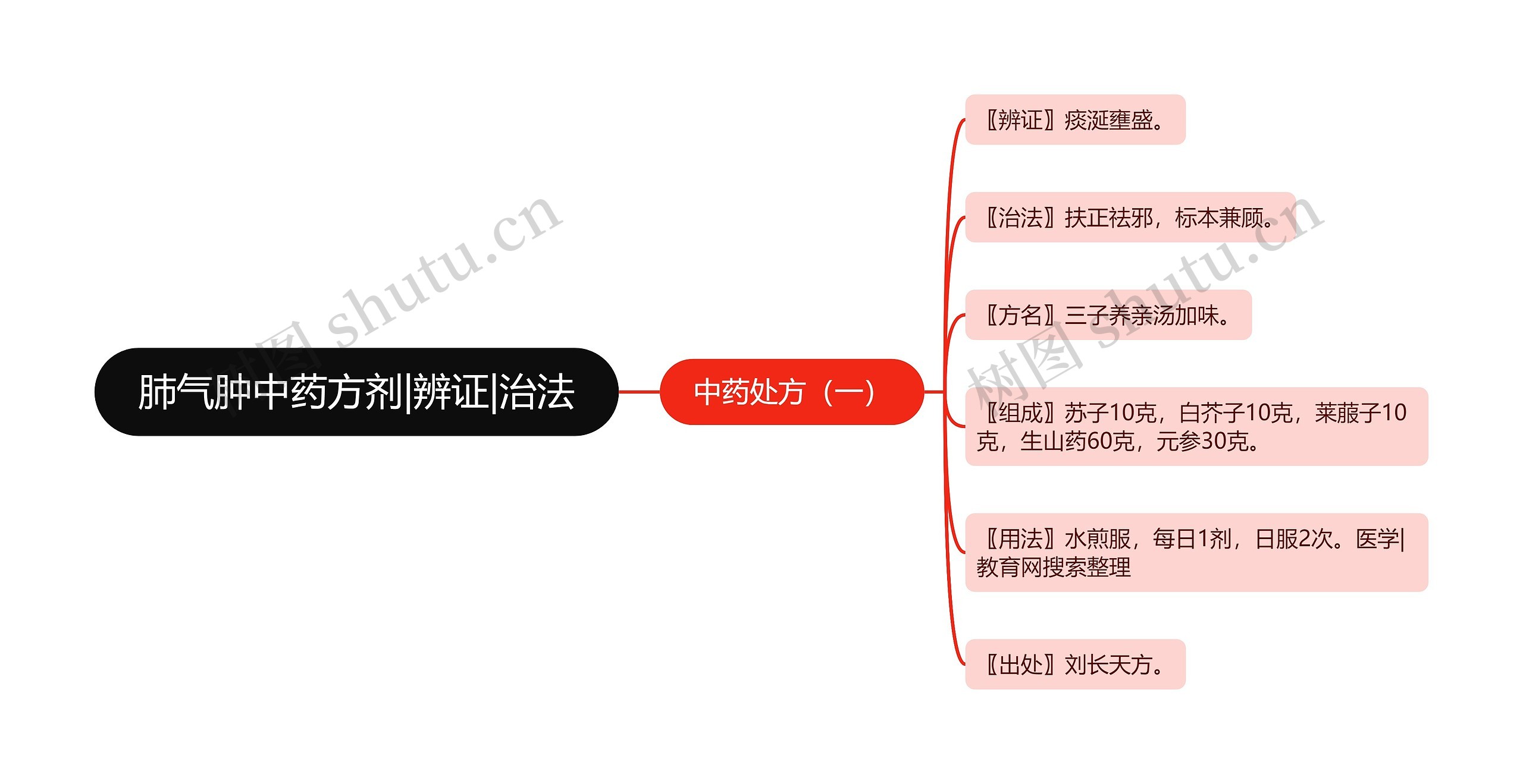 肺气肿中药方剂|辨证|治法思维导图