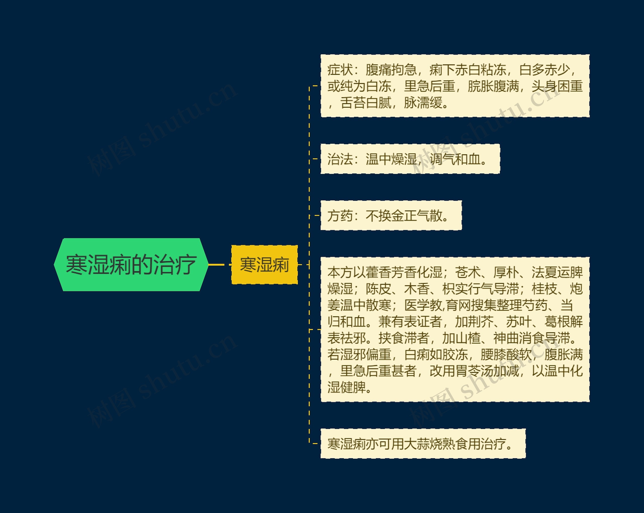 寒湿痢的治疗思维导图