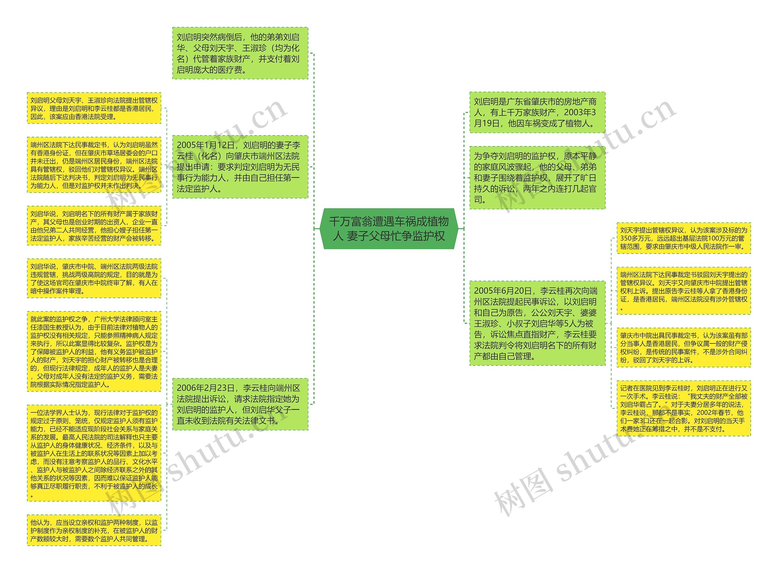 千万富翁遭遇车祸成植物人 妻子父母忙争监护权思维导图