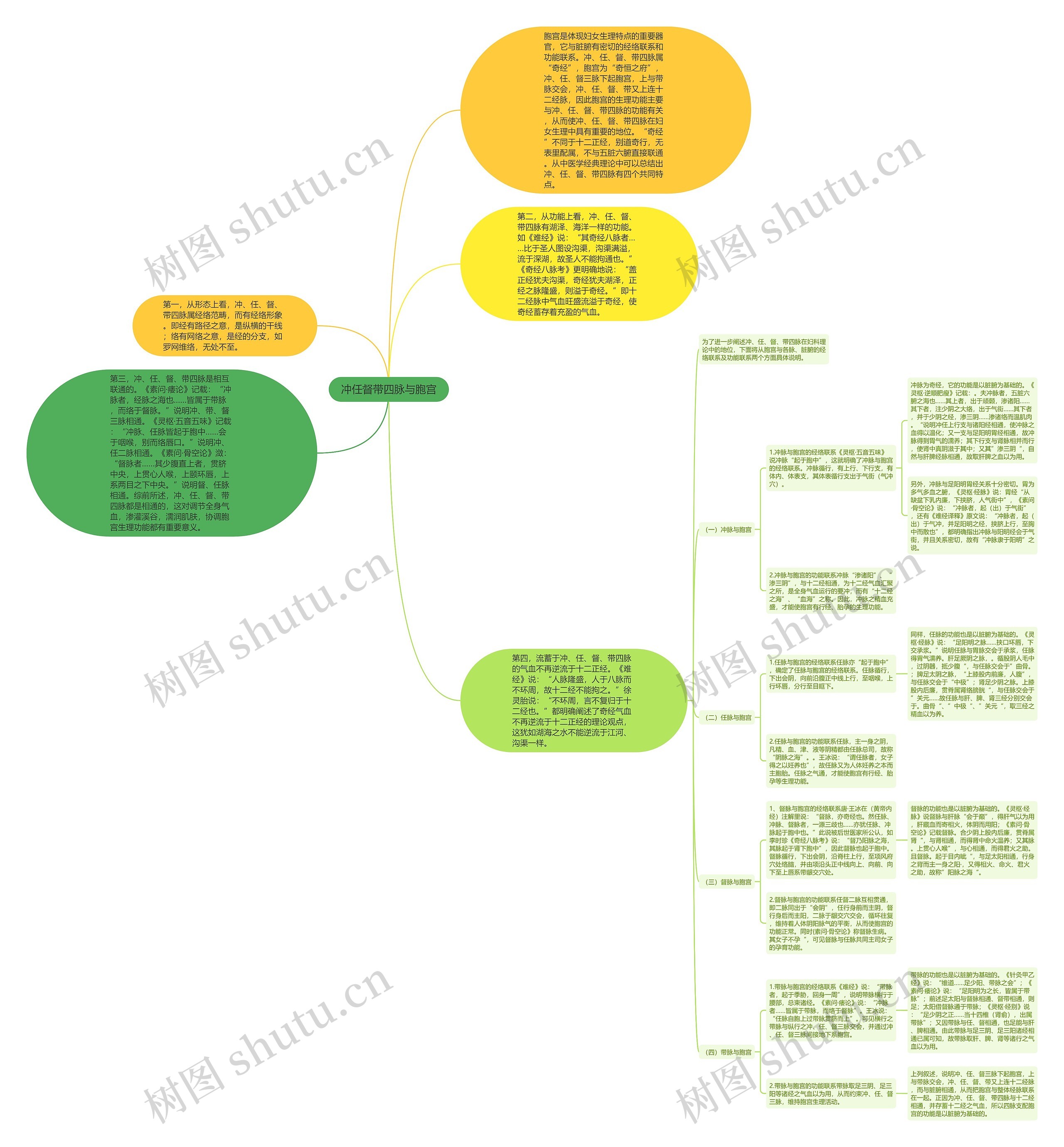 冲任督带四脉与胞宫思维导图