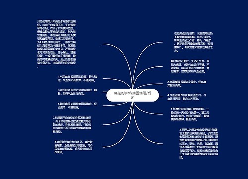 痛经的诊断/病因病理/概述