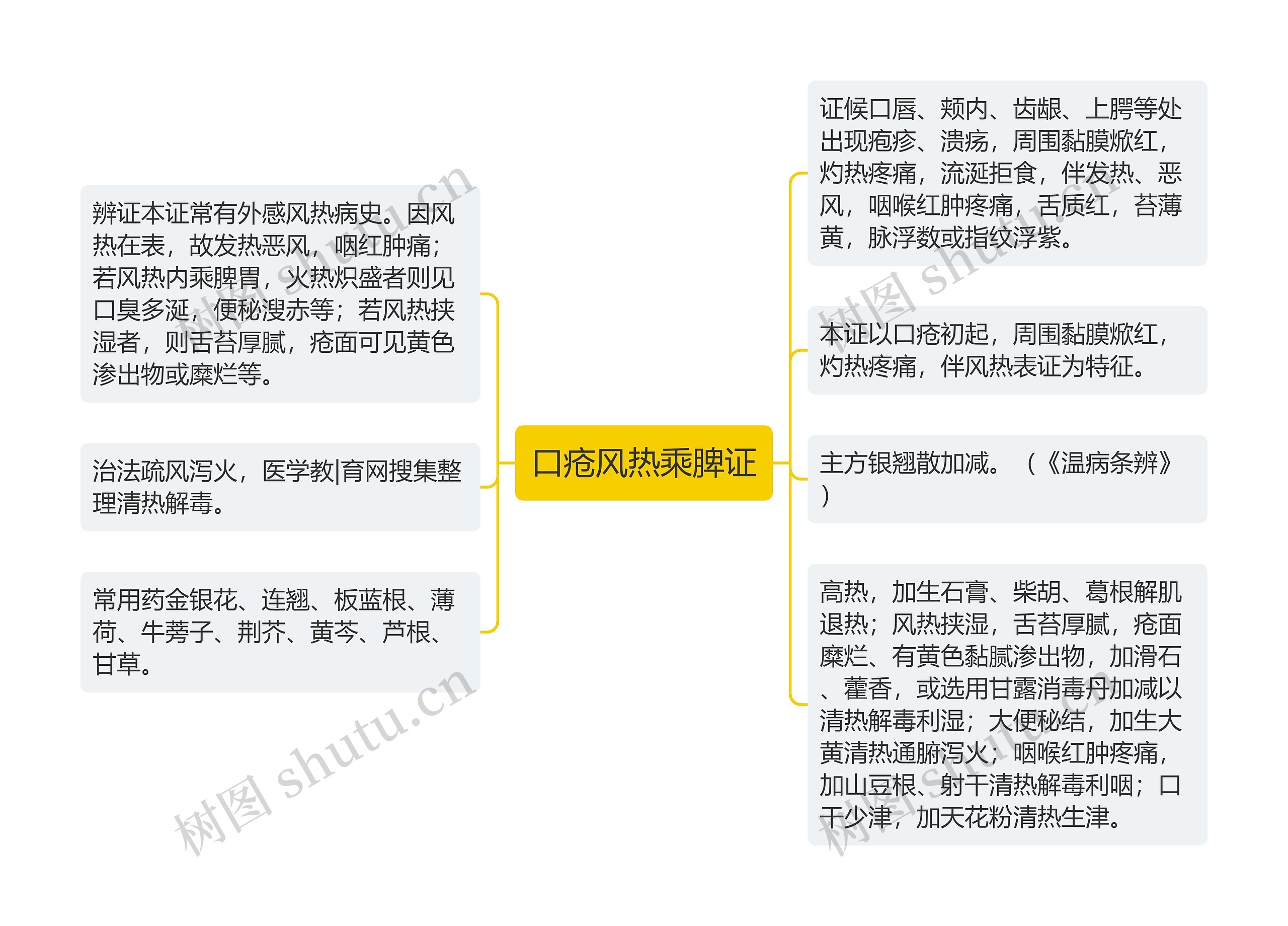 口疮风热乘脾证思维导图