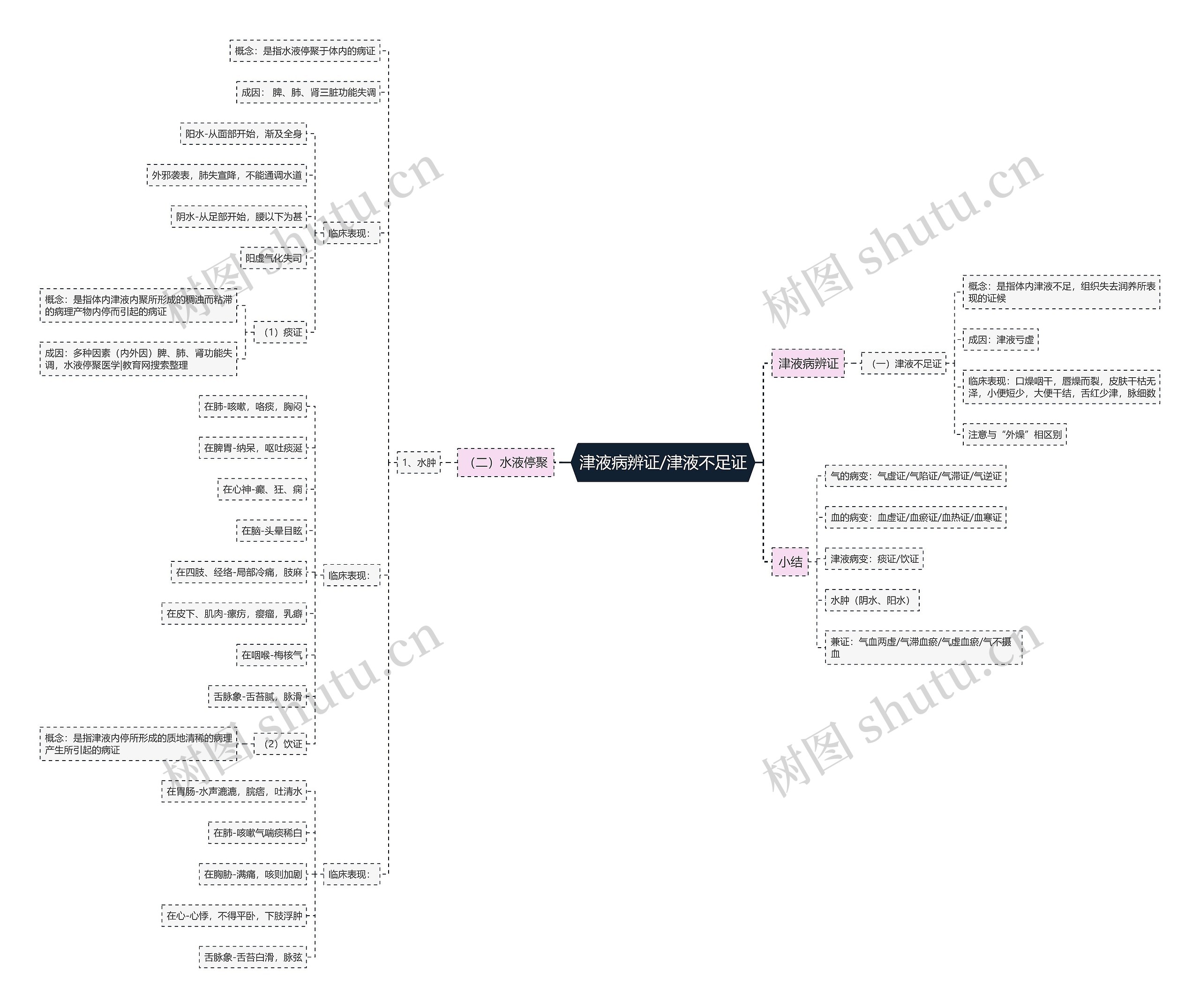 津液病辨证/津液不足证思维导图