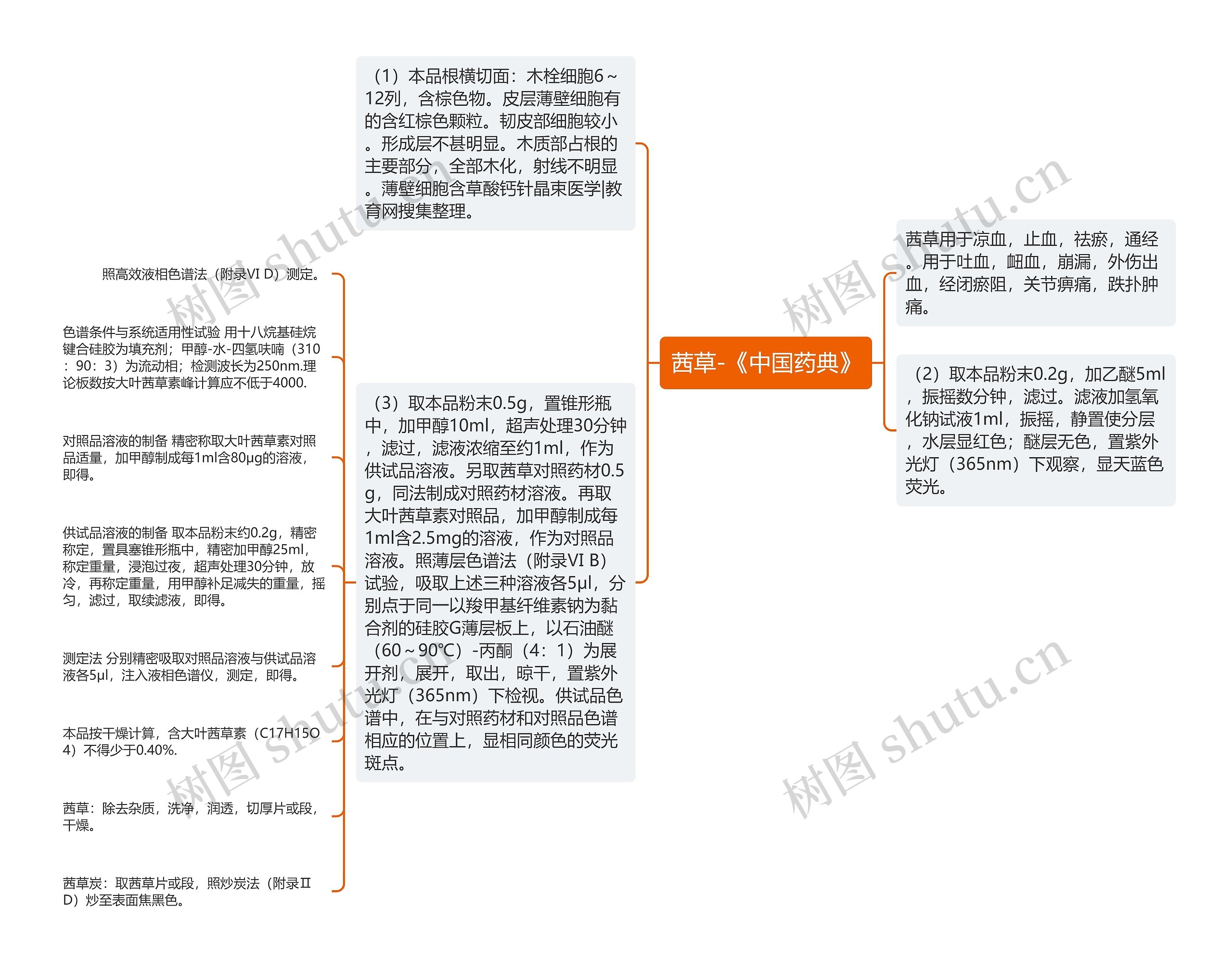 茜草-《中国药典》思维导图
