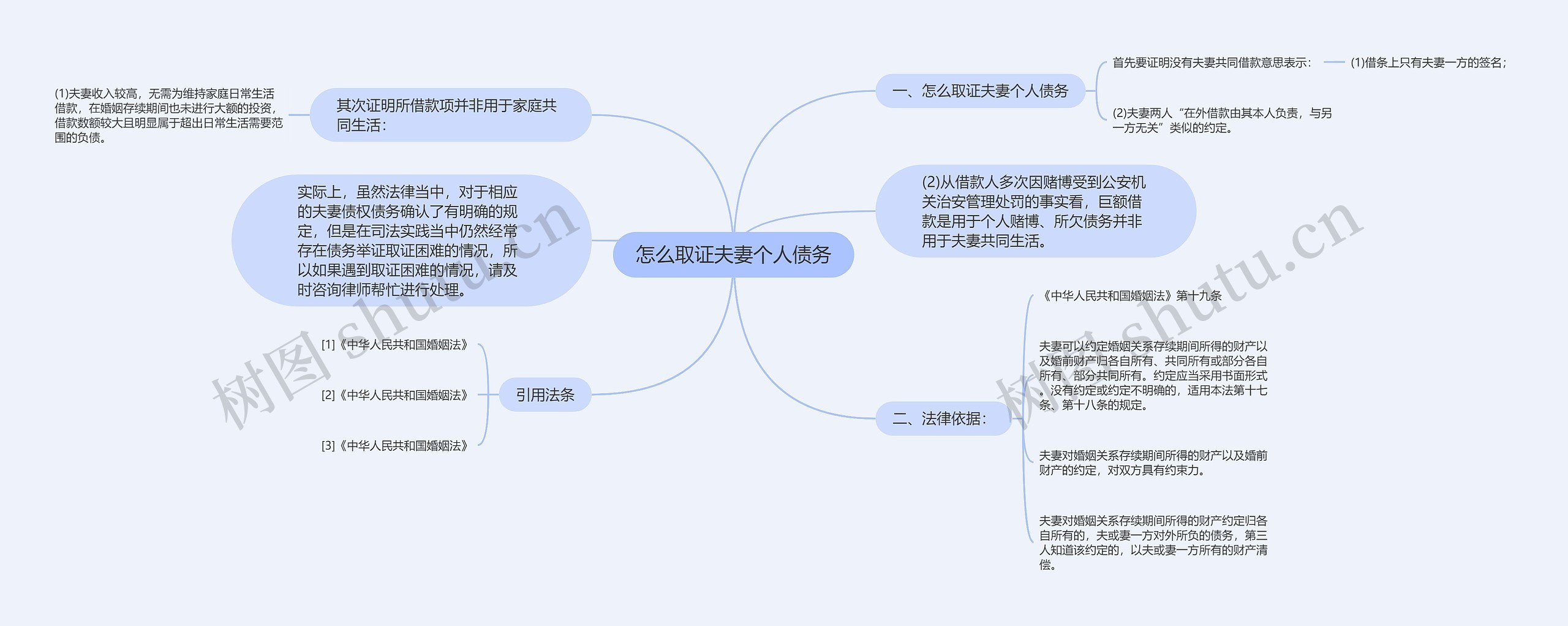 怎么取证夫妻个人债务思维导图