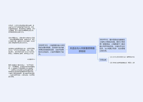 夫违法与人同居妻愿离婚获赔偿