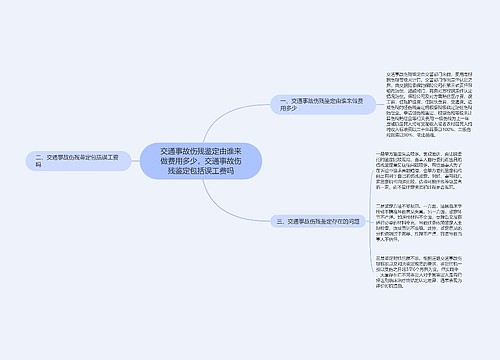 交通事故伤残鉴定由谁来做费用多少，交通事故伤残鉴定包括误工费吗