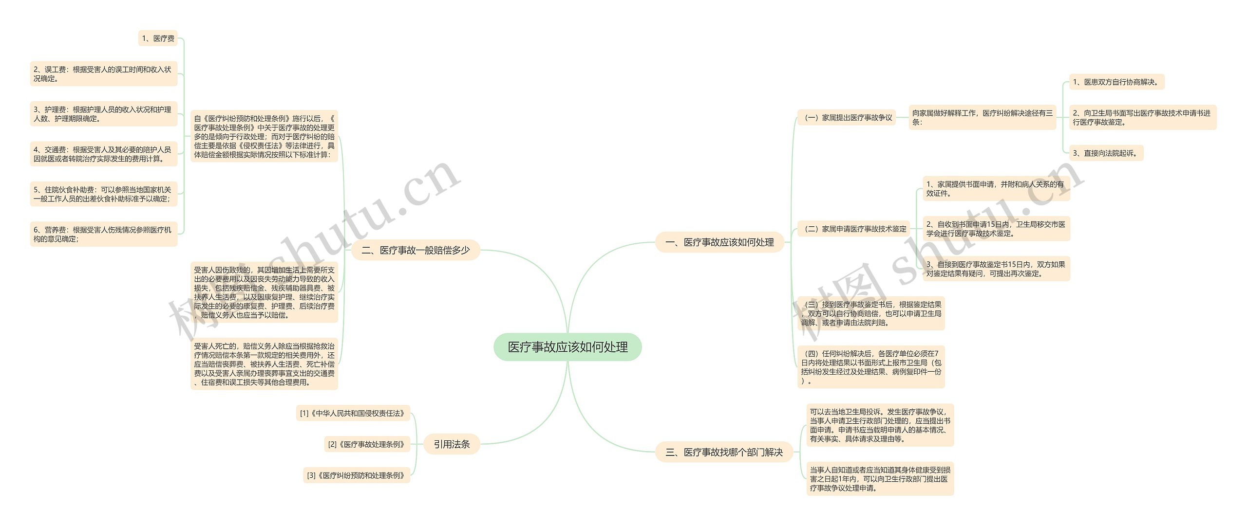 医疗事故应该如何处理思维导图