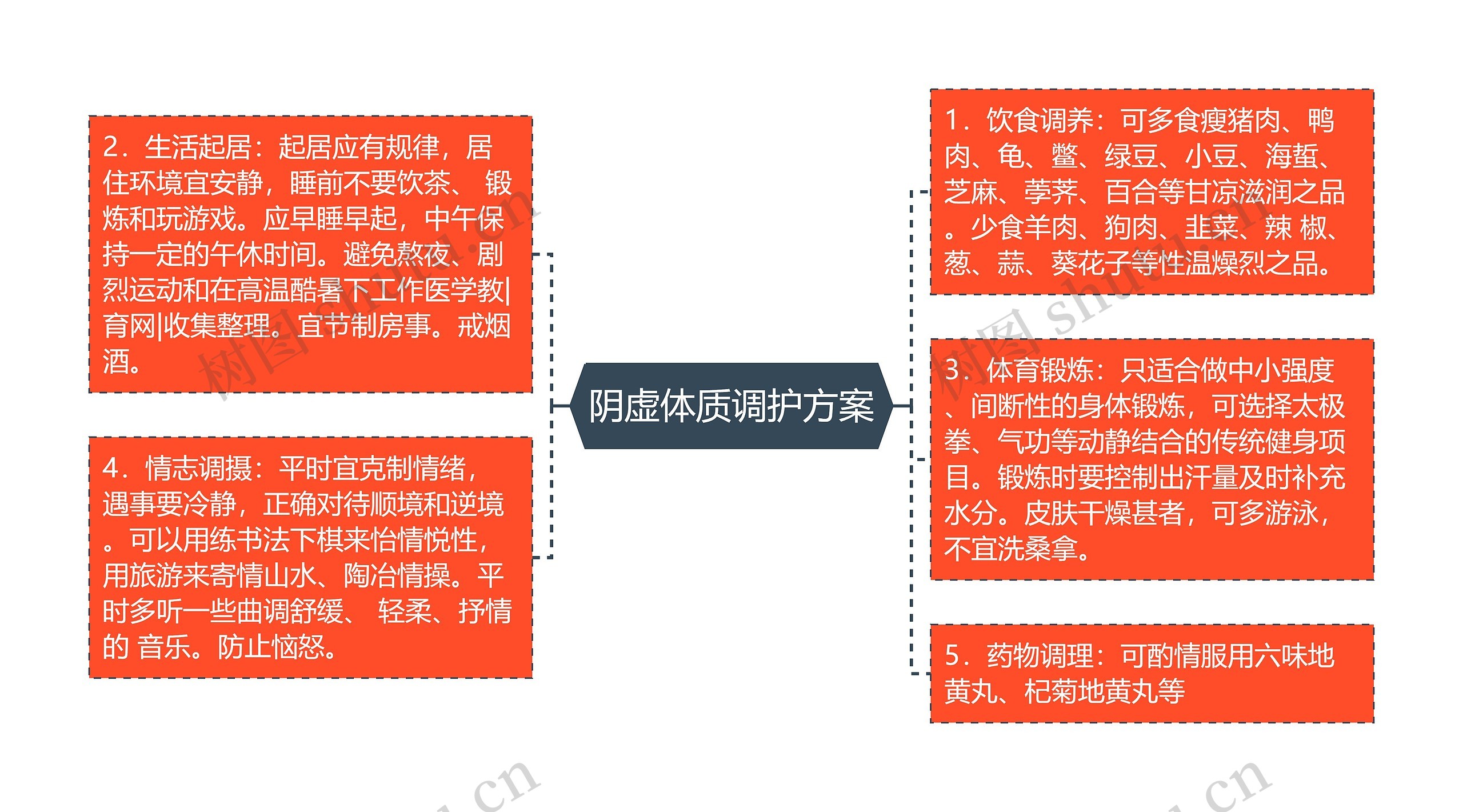 阴虚体质调护方案思维导图