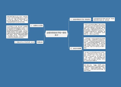 出租车赔偿份子钱一般给多少