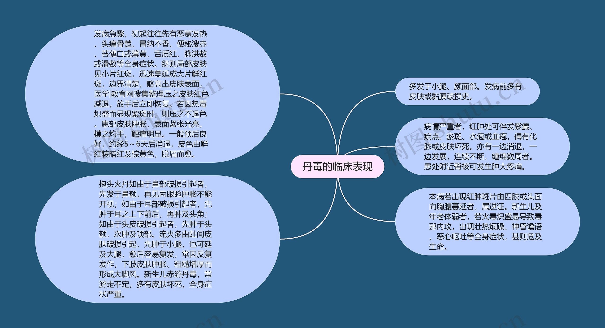 丹毒的临床表现思维导图