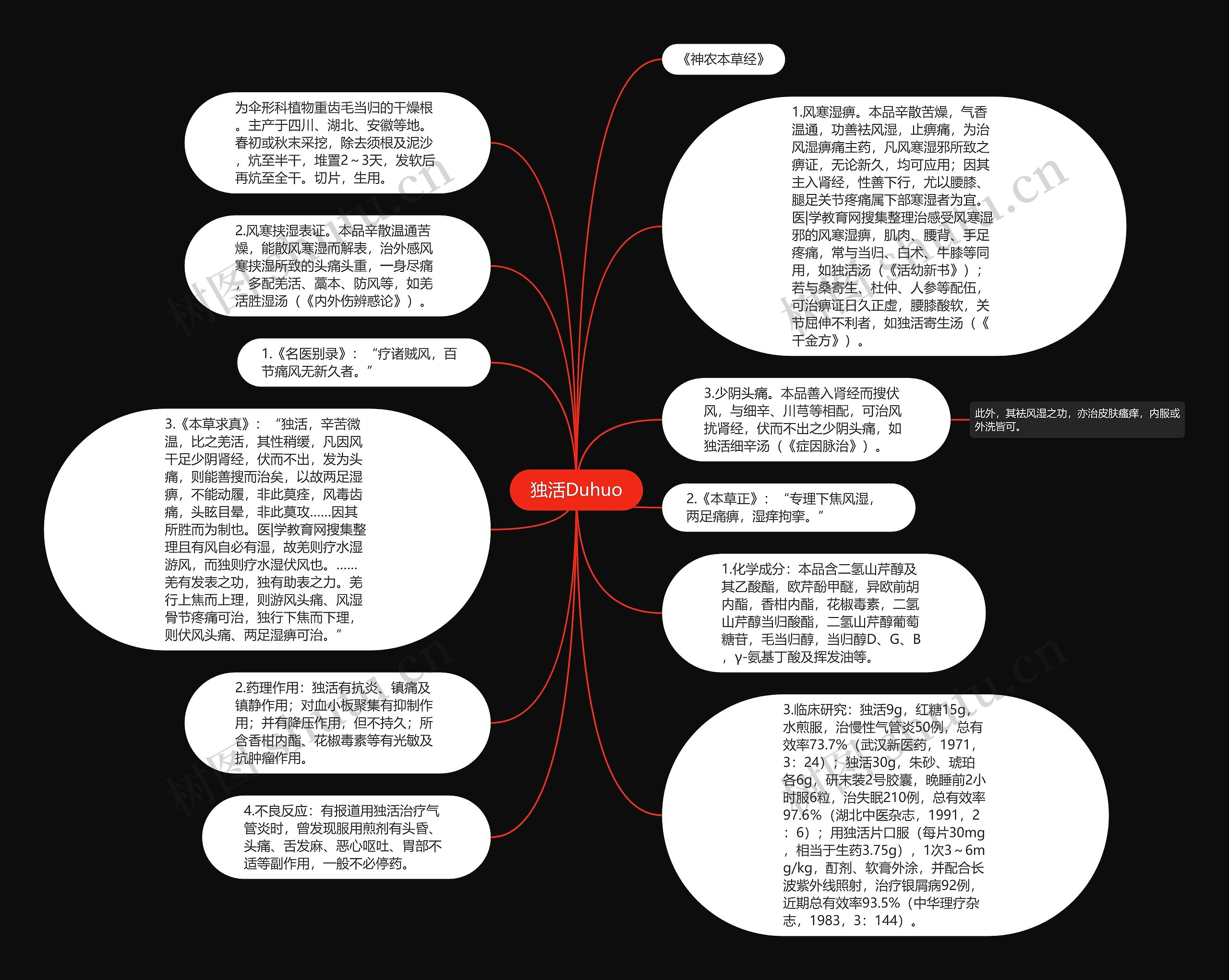 独活Duhuo思维导图