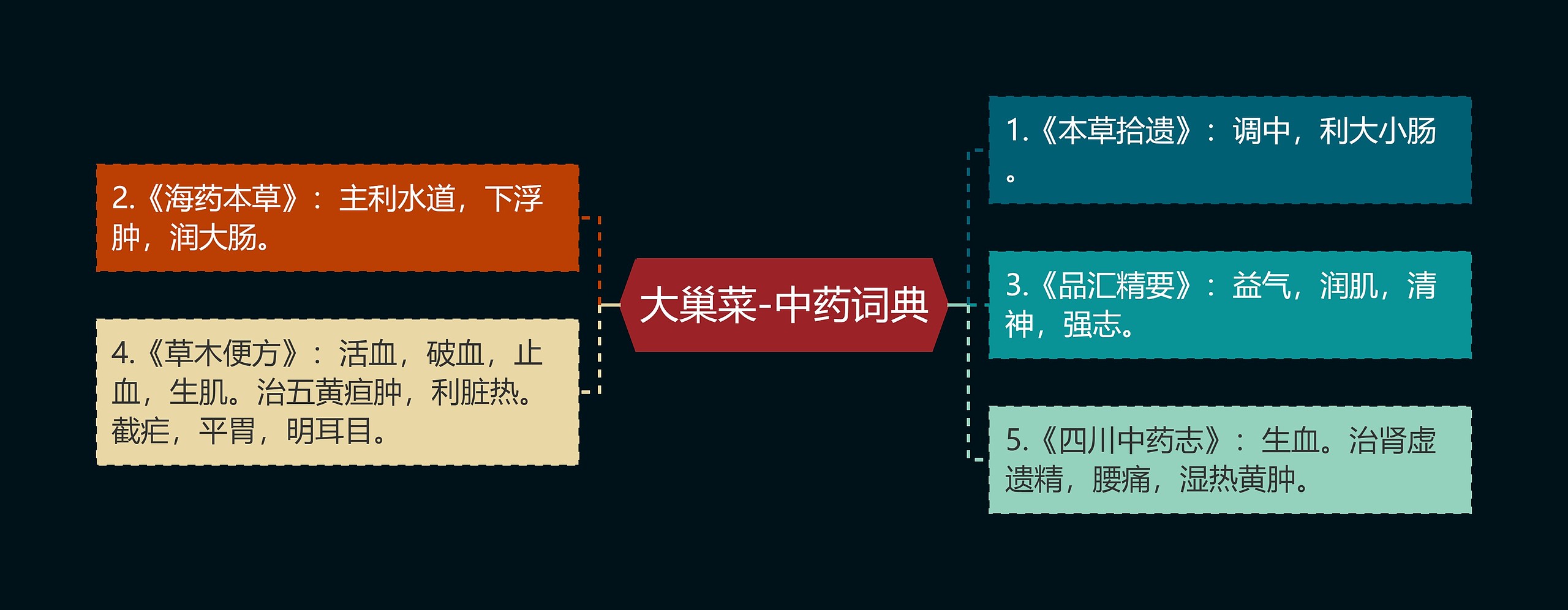 大巢菜-中药词典思维导图