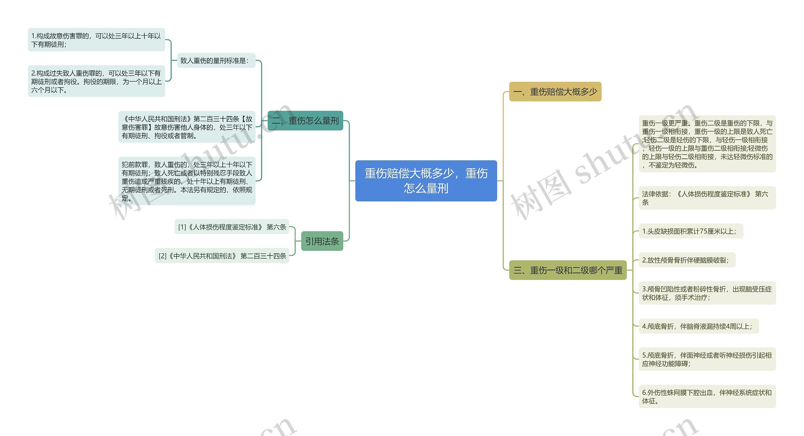 重伤赔偿大概多少，重伤怎么量刑思维导图