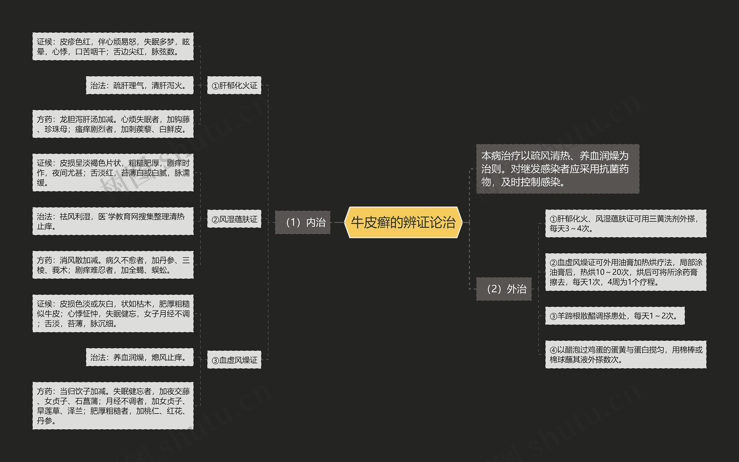 牛皮癣的辨证论治思维导图