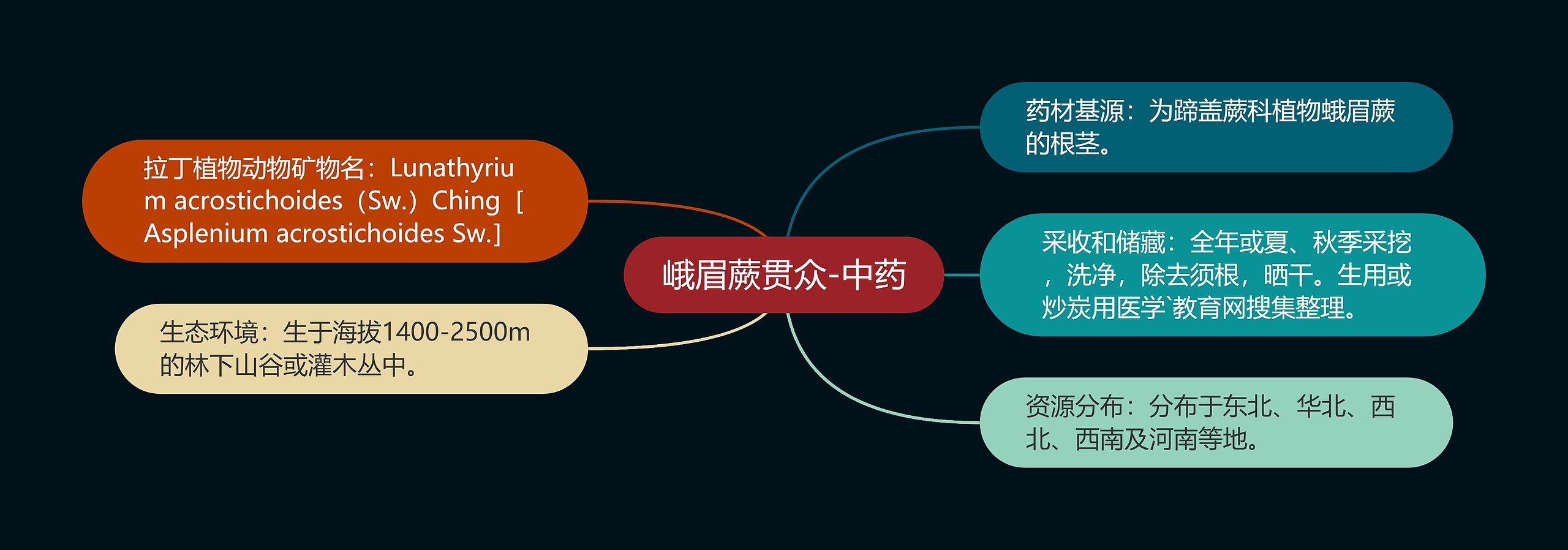 峨眉蕨贯众-中药思维导图